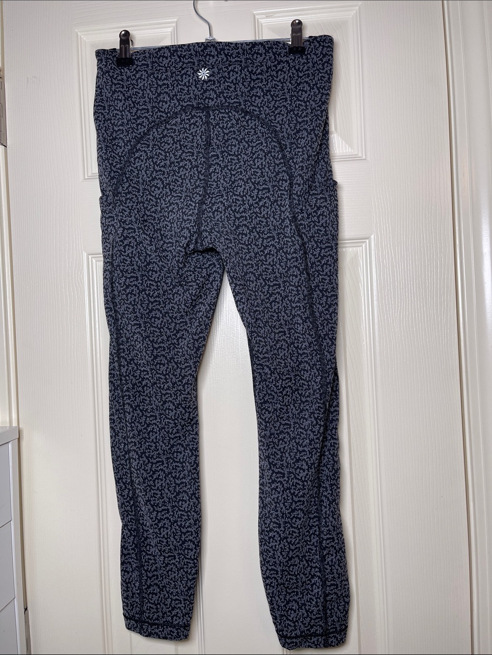 Athleta Navy Patterned High-Rise Leggings